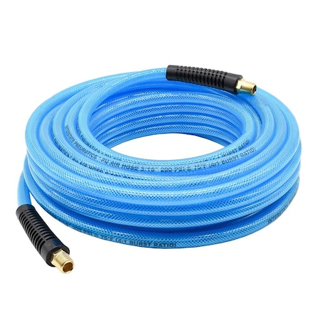 Interstate Pneumatics 5/16in 50 ft Light Blue Polyurethane Hose 1/4in NPT Solid Fitting HU15-050